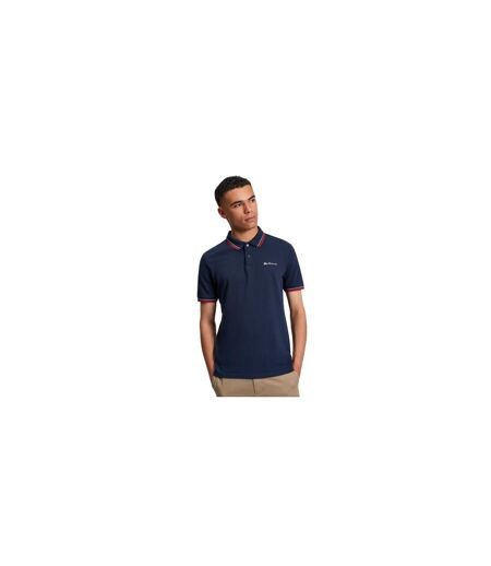 Mens Signature Pique Polo Shirt Dark Navy Ben Sherman