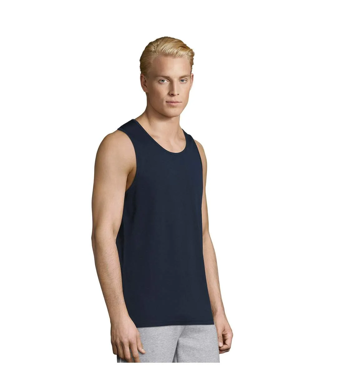 Débardeur Sporty Homme Bleu Marine Français SOLS-1