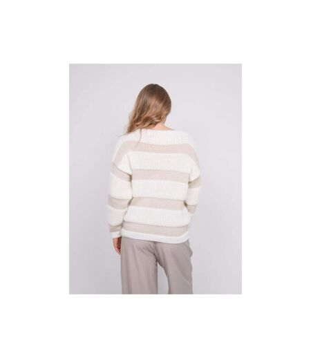 Pull rayures larges maille duveteuse KLODEL - Dona X Lisa