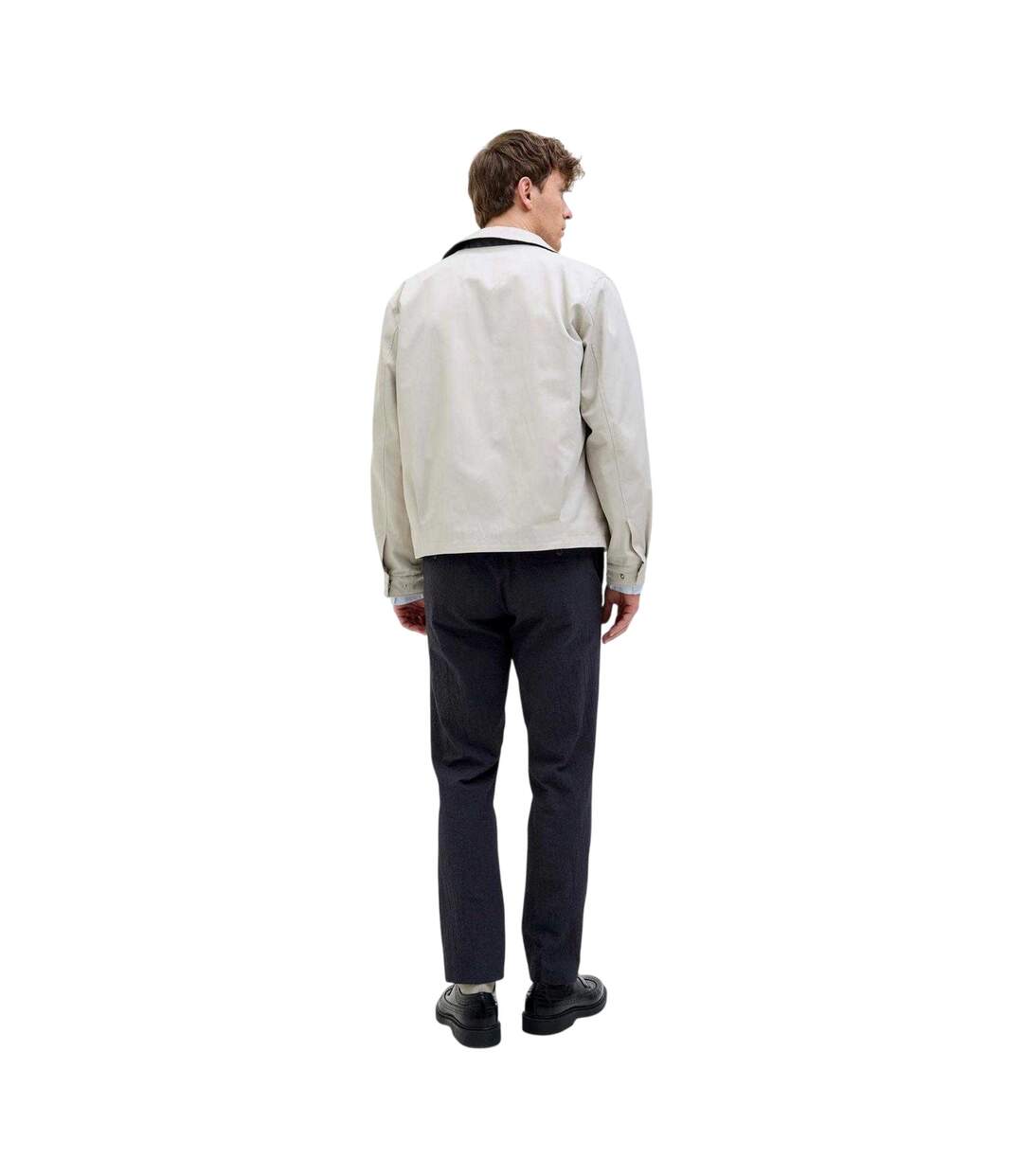 Mens Seersucker Straight Leg Cargo Trousers Night Sky Jack And Jones-3