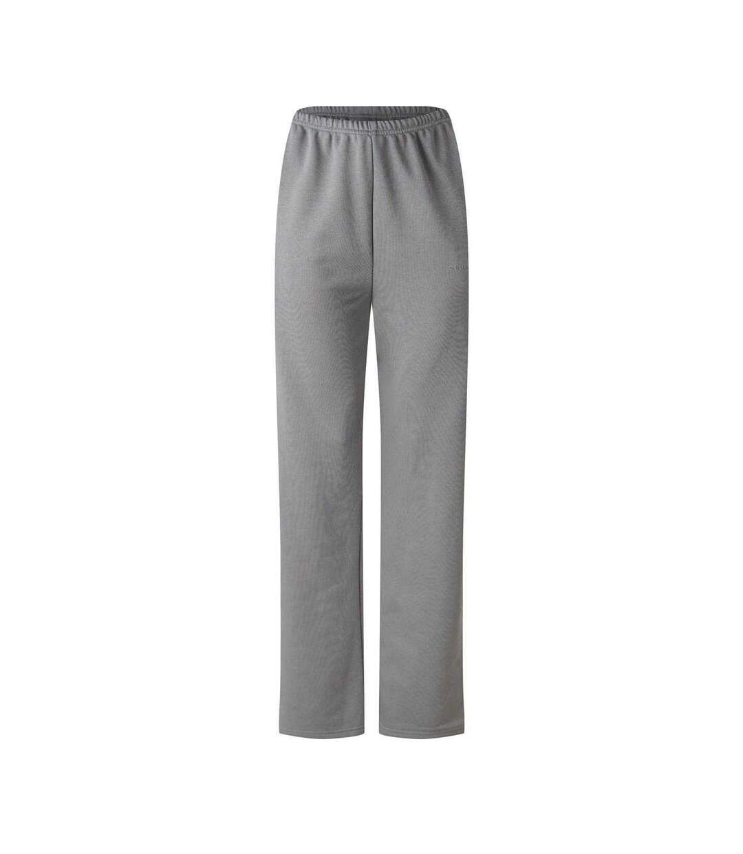 Womens/ladies Embroidered Logo Wide Leg Sweatpants Wolf Grey Sisters And Seekers-2