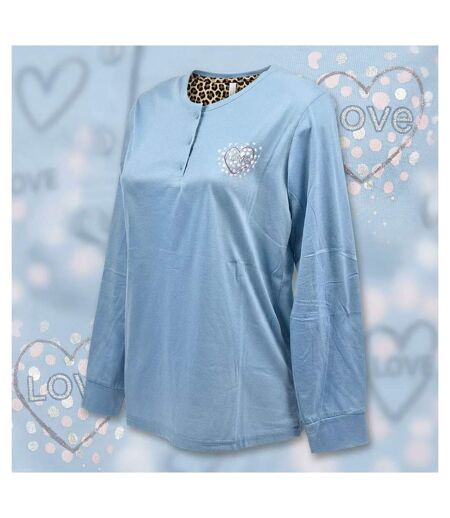 OZABI Ensemble Pyjama Long Femme Haut Manches Longues