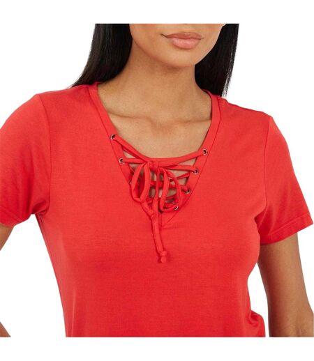 T-shirt Motif/style Uni Femme Rouge Vif Brave Soul