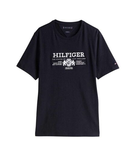 Mens Embroidered Logo Cotton T-shirt Blue Tommy Hilfiger