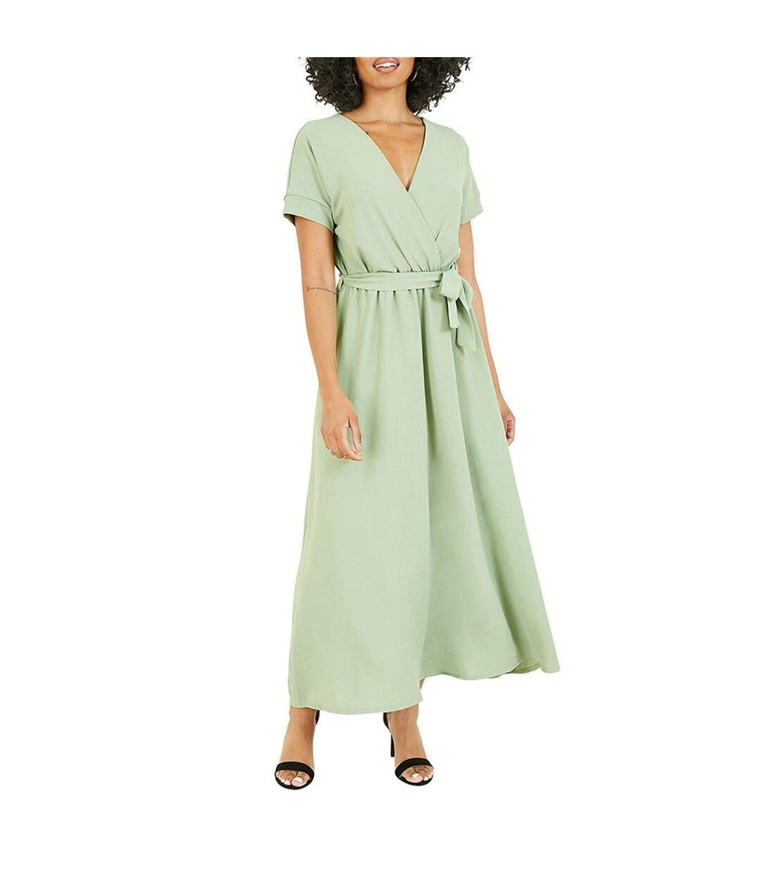 Robe Portefeuille Femme Vert Mela London-2
