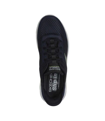 Mens Go Walk Flex New World Geometric Pattern Slip-in Walking Shoes Navy Skechers