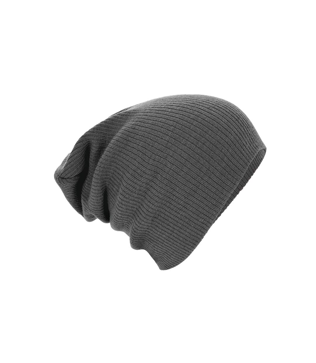 Unisex adult slouch beanie smoke Beechfield-1