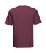 Mens ringspun cotton classic t-shirt burgundy Russell