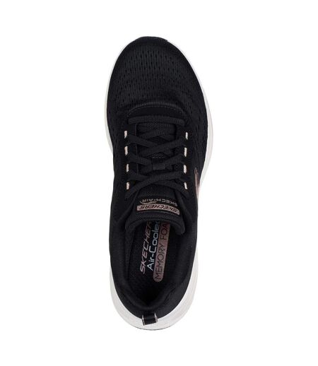 Womens/ladies meta neutral skech-air trainers black/rose gold Skechers