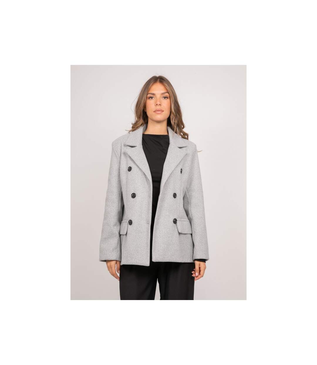 Caban court croisé drap doux UBEVE - Dona X Lisa-1