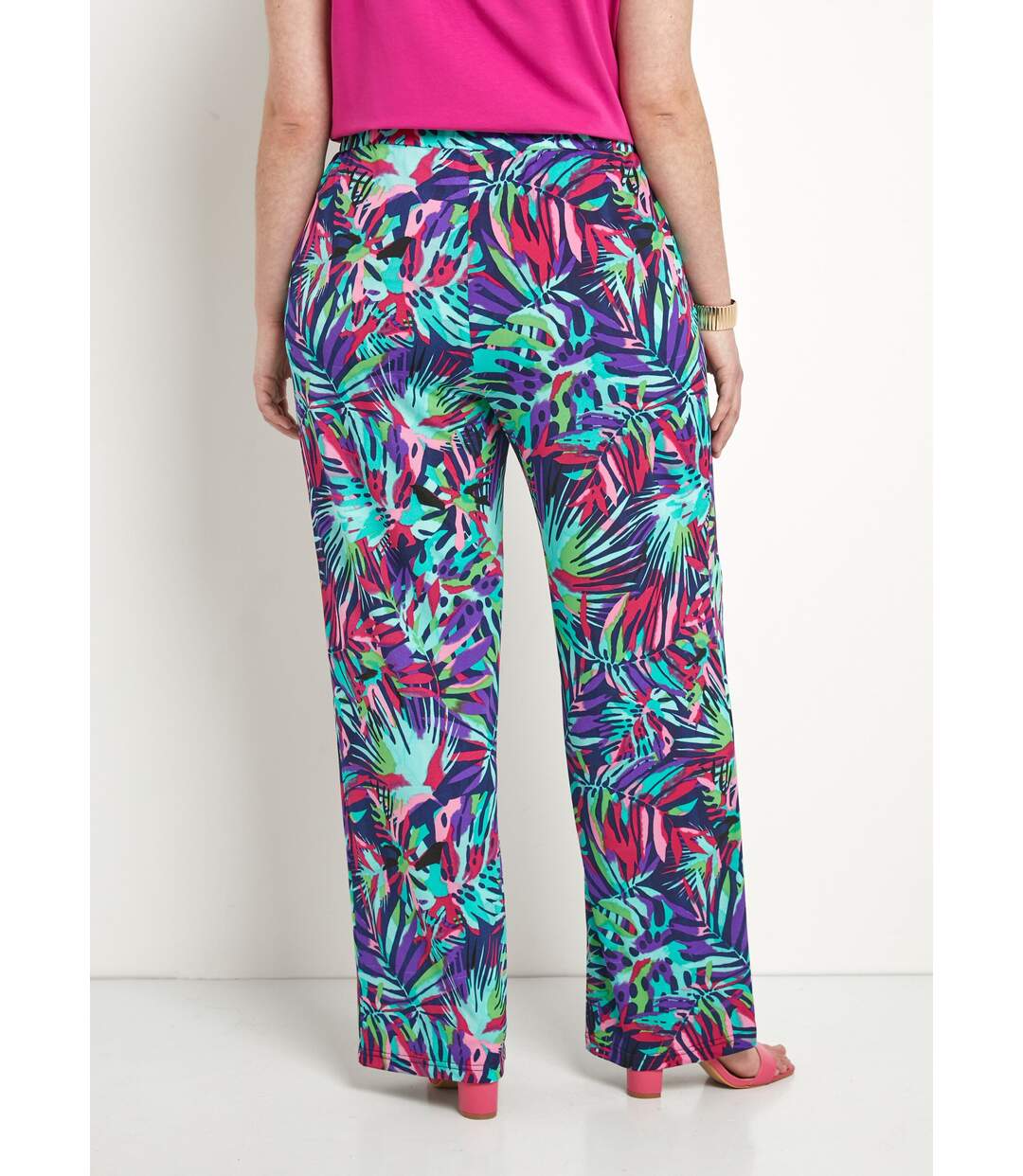 Pantalon ample taille élastiquée imprimé-2
