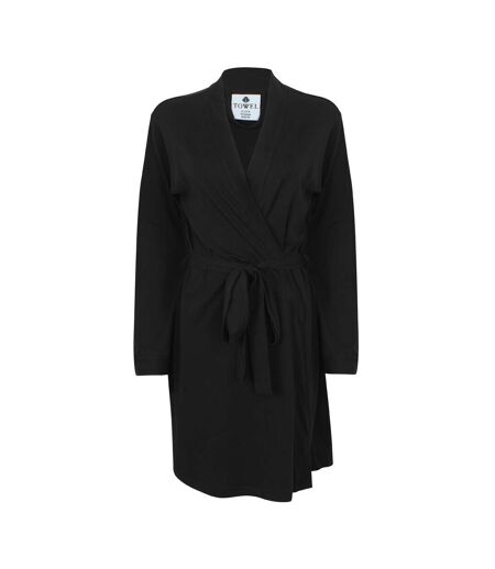 Towel City Womens/Ladies Wrap Robe (Black)