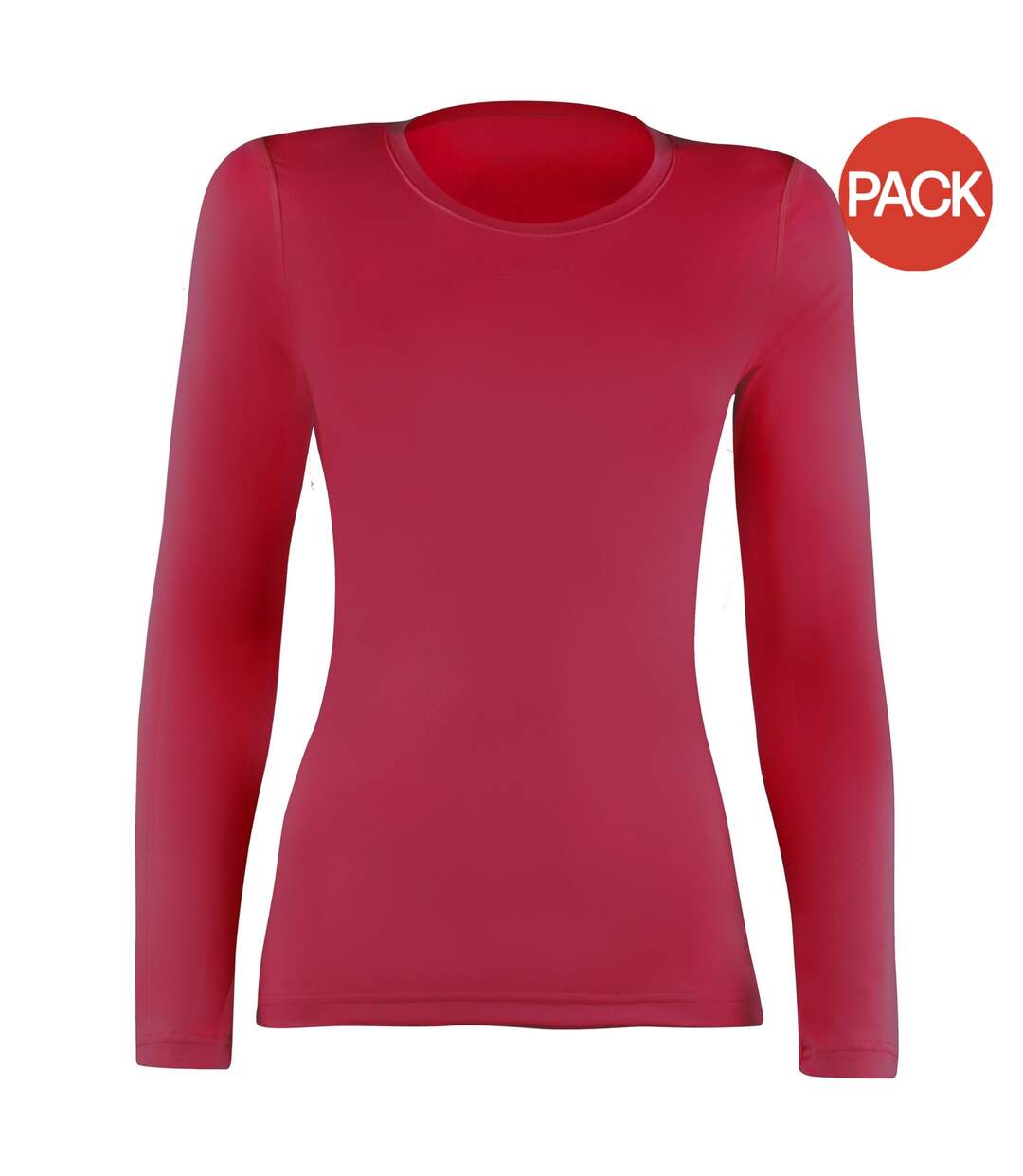 Rhino Womens/Ladies Sports Baselayer Long Sleeve (Pack of 2) (Red) - UTRW7018