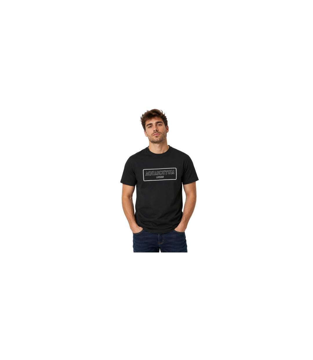 T-shirt Motif/style Lettrage Homme Noir Aquascutum-1