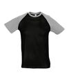 T-shirt bicolore pour homme - 11190 - noir et gris chiné