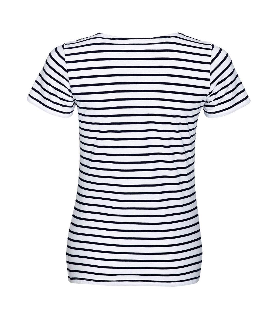 Miles t-shirt rayé à manches courtes femme blanc / bleu marine SOLS-2