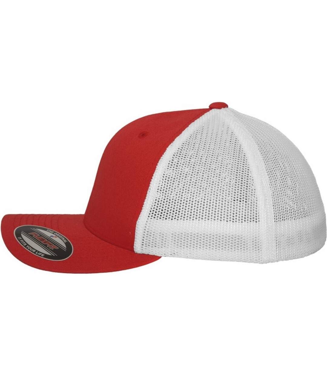 Casquette Trucker Motif/style Deux Tons Rouge Blanc Flexfit-3