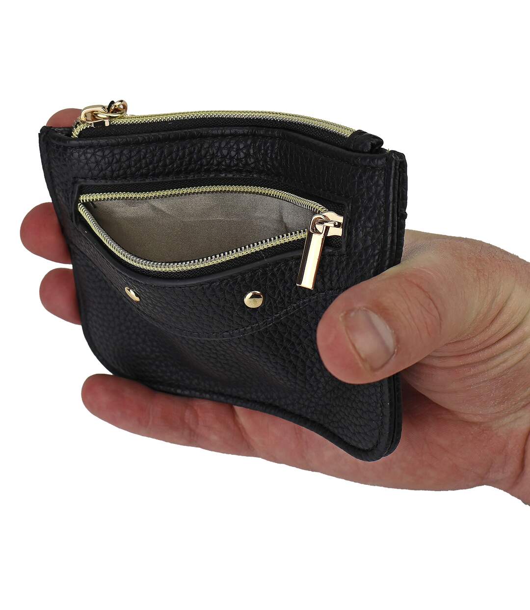 Ladies Faux Leather Card Holder Slim Wallet Multiple Card Slots Compact Design-4