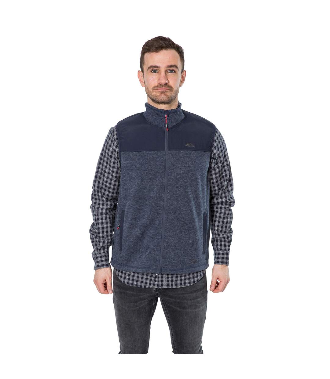 Mens Leafminer Fleece Gilet Navy Melange Trespass-1