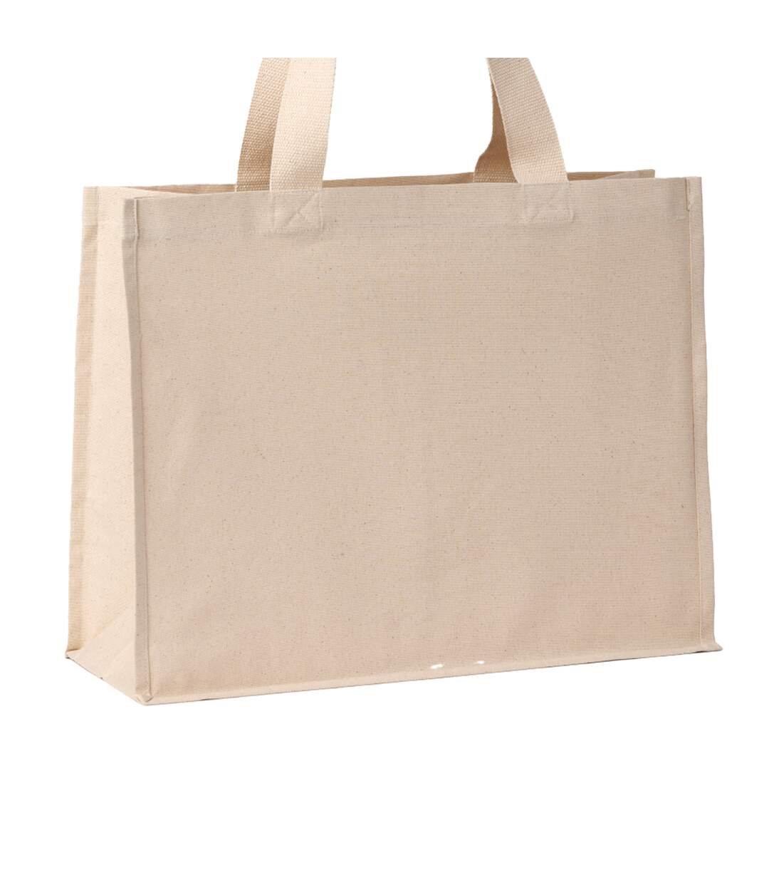 Premium stand-up canvas recycled shopper bag 26cm x 14cm x 22cm natural Nutshell-2