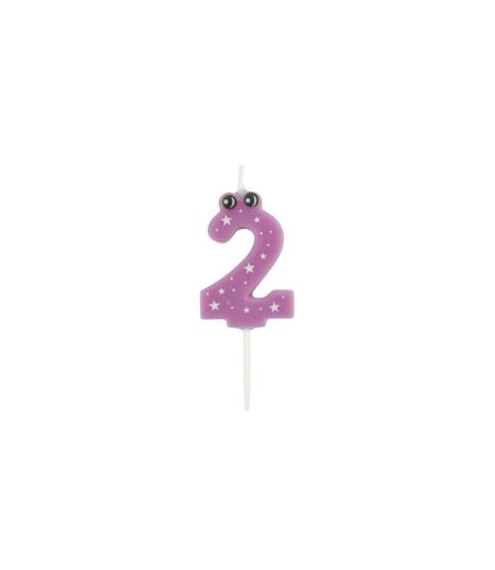 Bougie d'Anniversaire Chiffre 2 5cm Violet