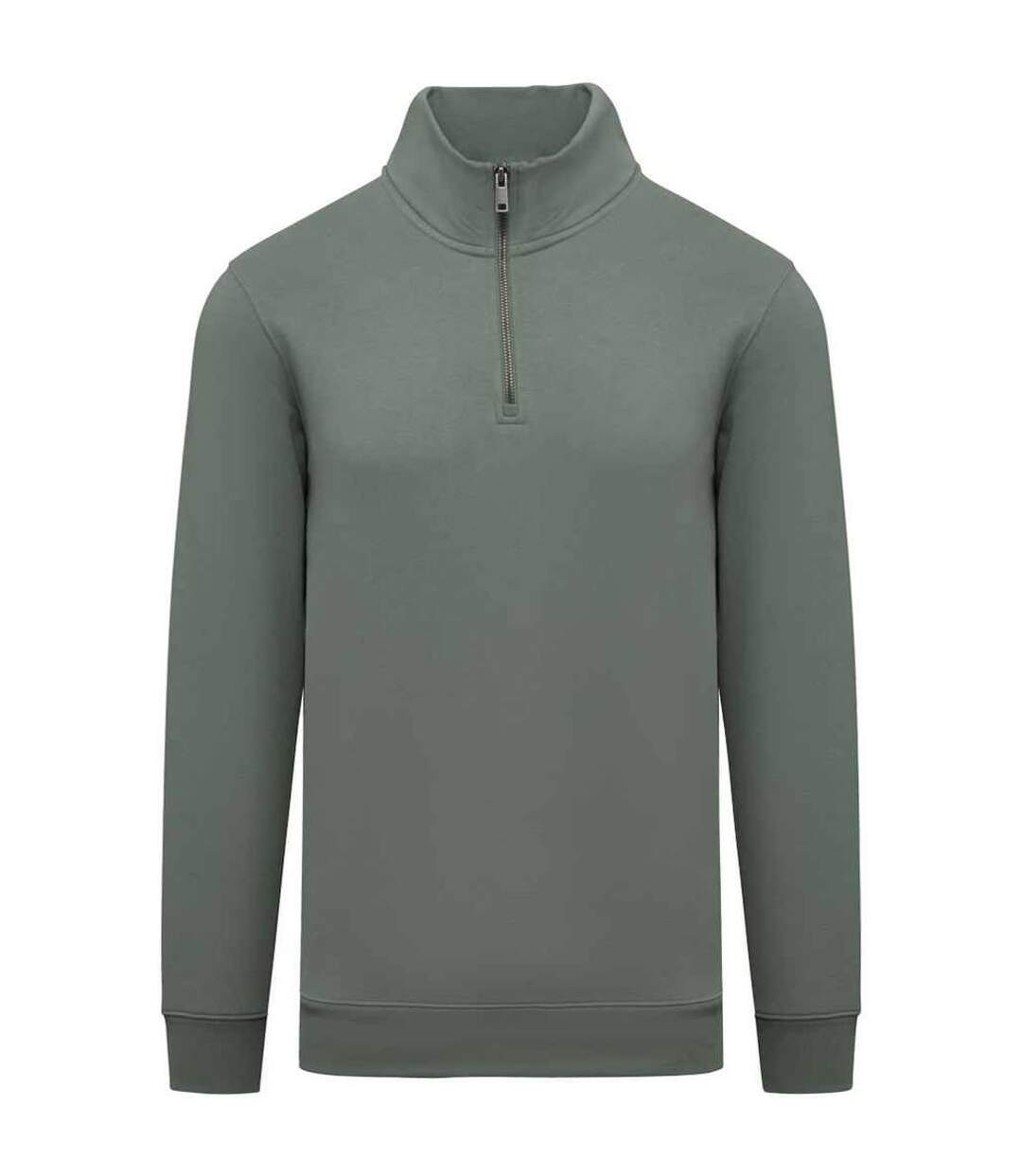 Sweat-shirt à quart de fermeture éclair pour hommes vert mousse Native Spirit-1