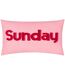 Sunday embroidered cushion cover 50cm x 30cm pink Furn