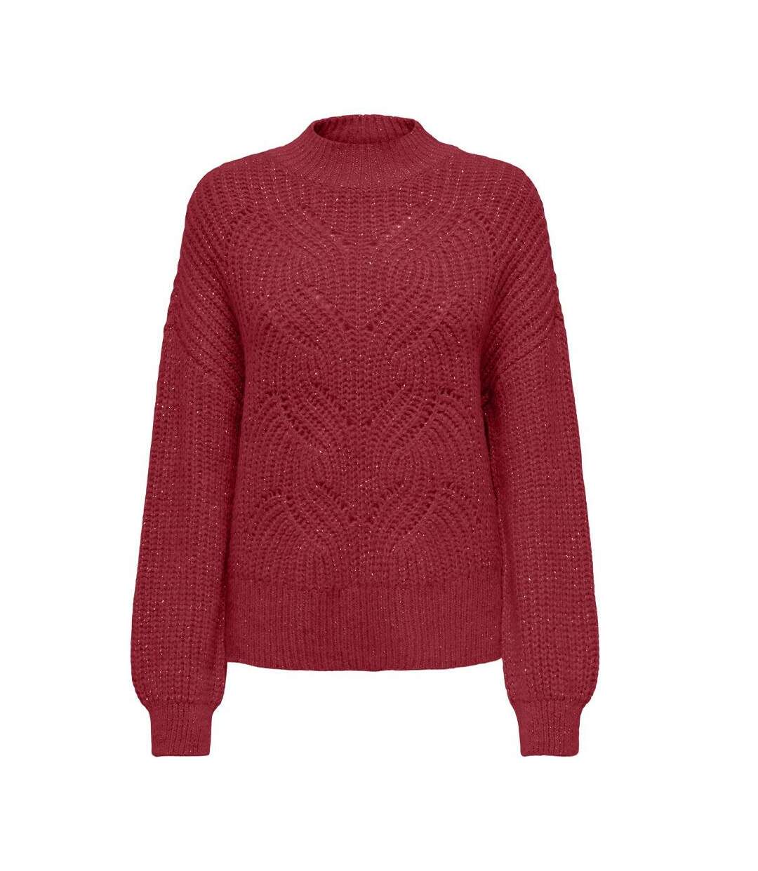 Pull rouge femme only rubine-1