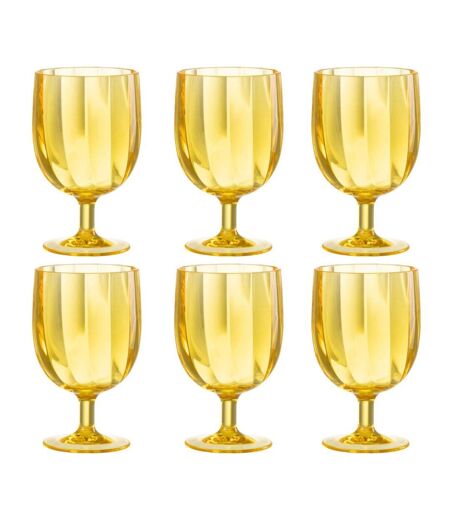 Lot de 6 Verres à Vin Réutilisable Plastique 31cl Jaune