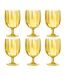 Lot de 6 Verres à Vin Réutilisable Plastique 31cl Jaune-1