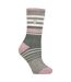Ladies Winter Varied Stripe Patterned Thermal Socks for Winter-1