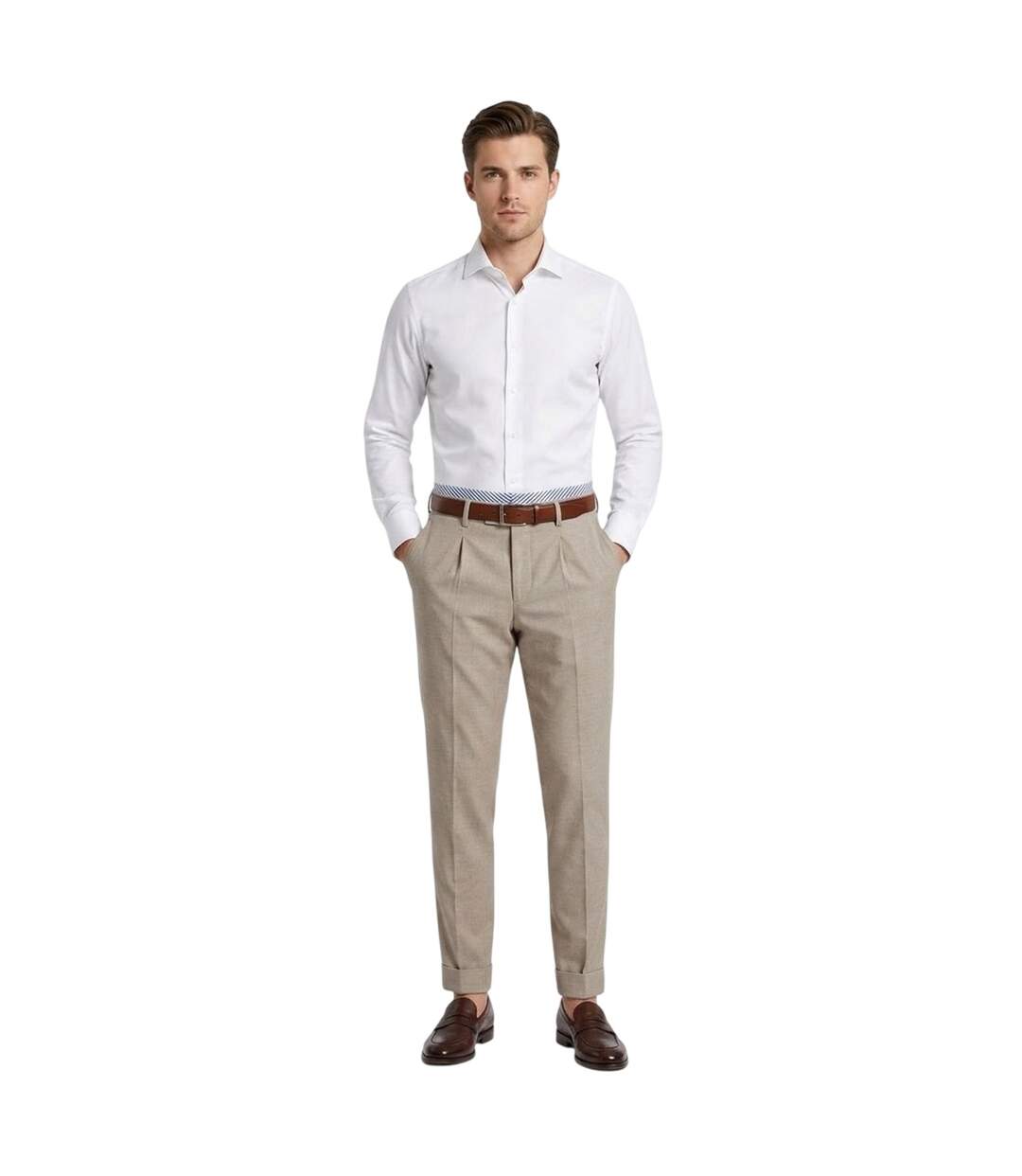 Chino Motif/style Plissé C-genius Homme Blanc Boss-1