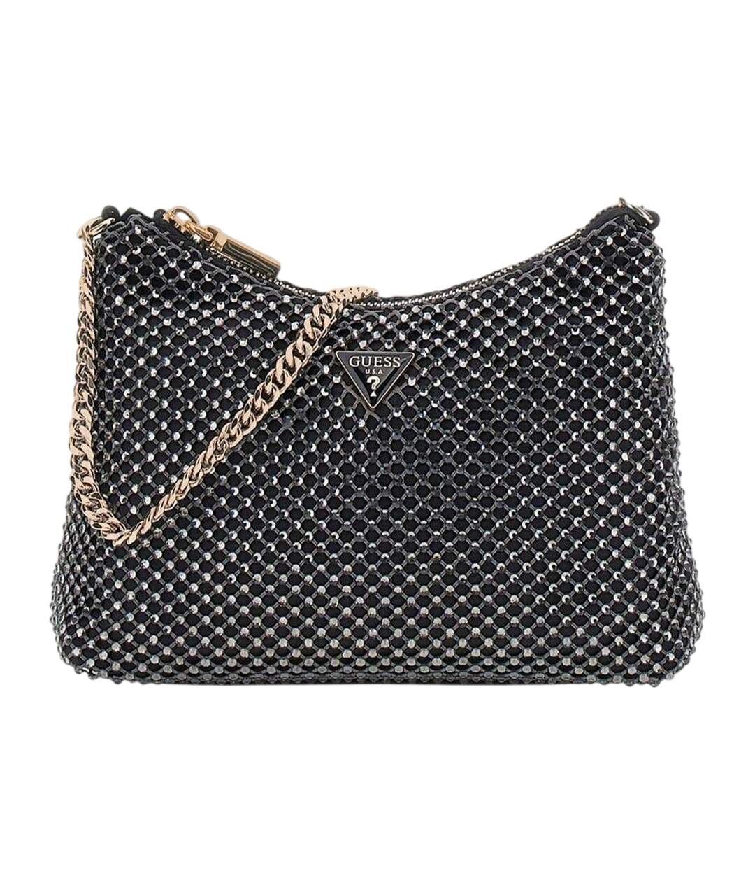 Sac Hobo Zalina Taille Unique Noir Métallisé Guess-1