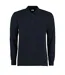 Mens Pique Long-sleeved Polo Shirt Navy Kustom Kit-1