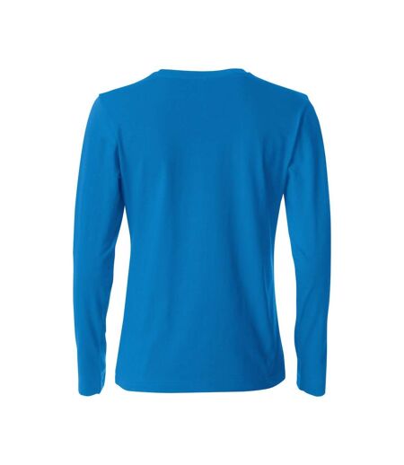 Womens/ladies Basic Long-sleeved T-shirt Royal Blue Clique