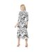 Womens/ladies floral front tie midi shirt dress monochrome Principles