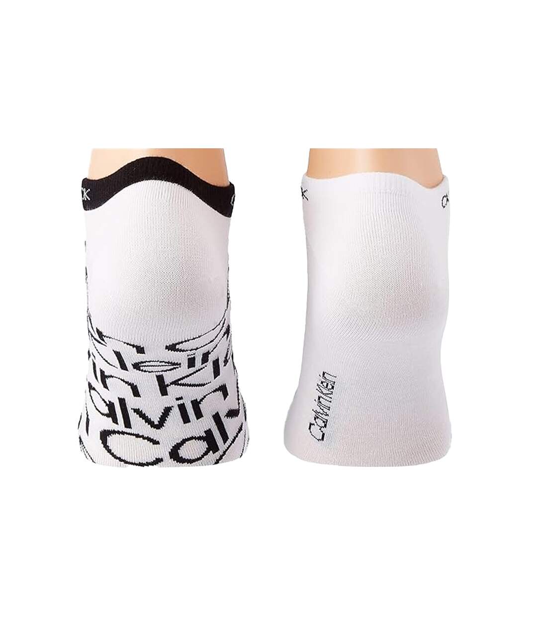 Socquettes Discrètes Motif/style Logo Homme Blanc Noir Calvin Klein-2