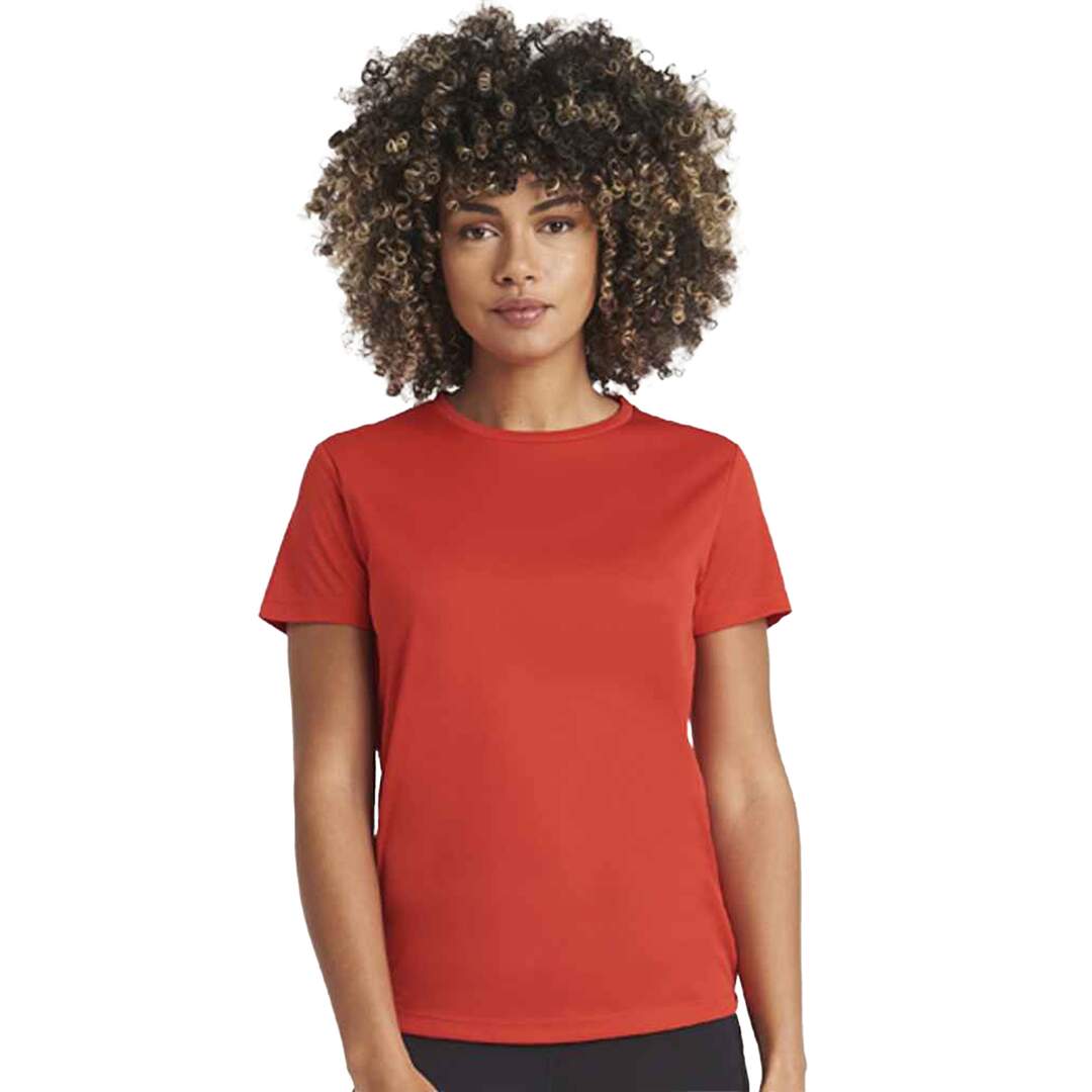 T-shirt cool femme rouge feu Awdis-3