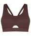 Womens/ladies Pro Twisted Sports Bra Espresso USA-2
