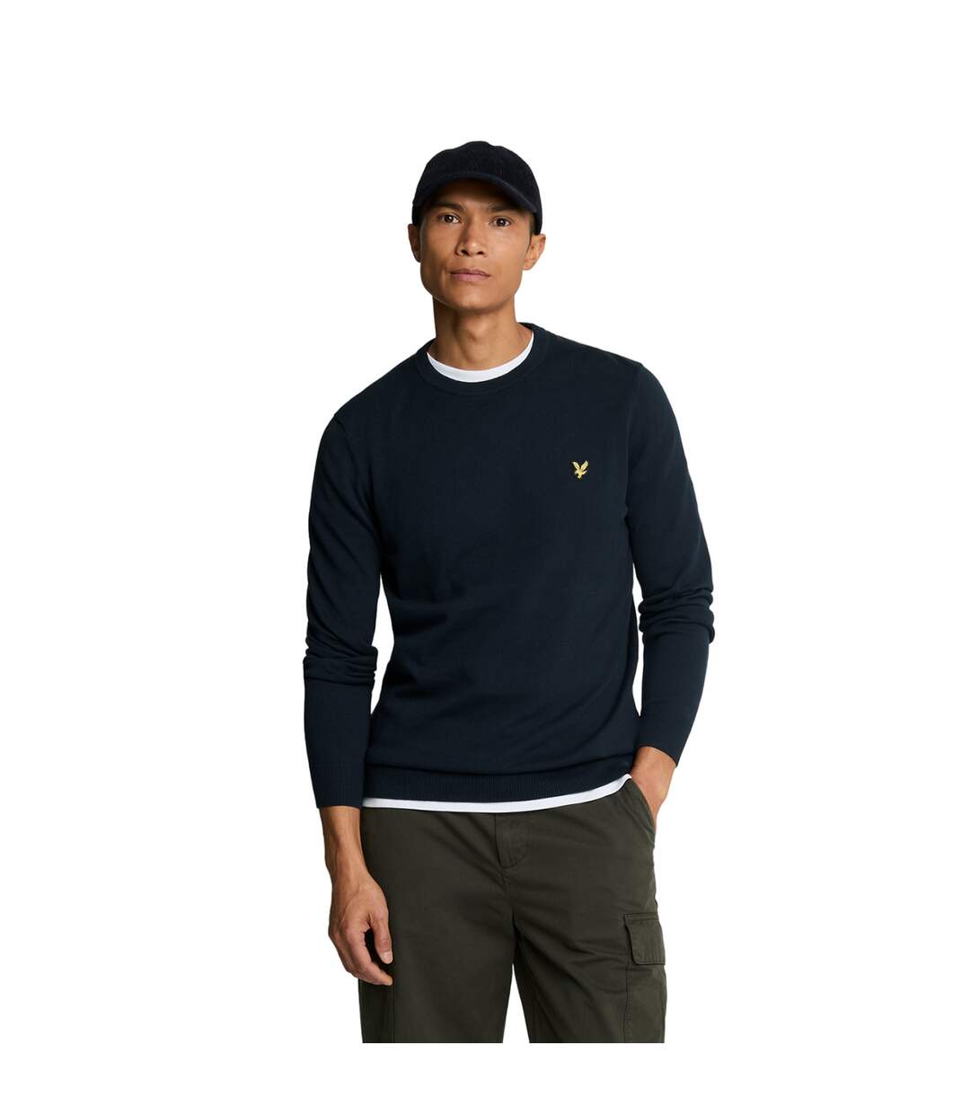 Pull à col ras-du-cou homme bleu marine foncé Lyle & Scott-1