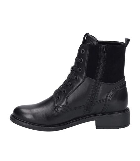 Womens/ladies Leather Ankle Boots Black Jose Beut