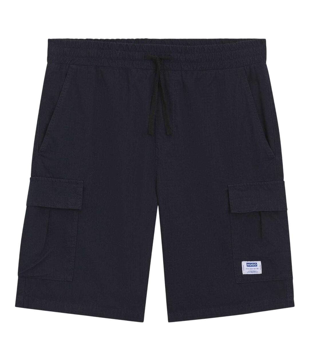 Mens Cargo Shorts Blue Hugo-2