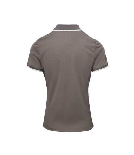 Polo Coolchecker Femme Gris Foncé Argenté Premier