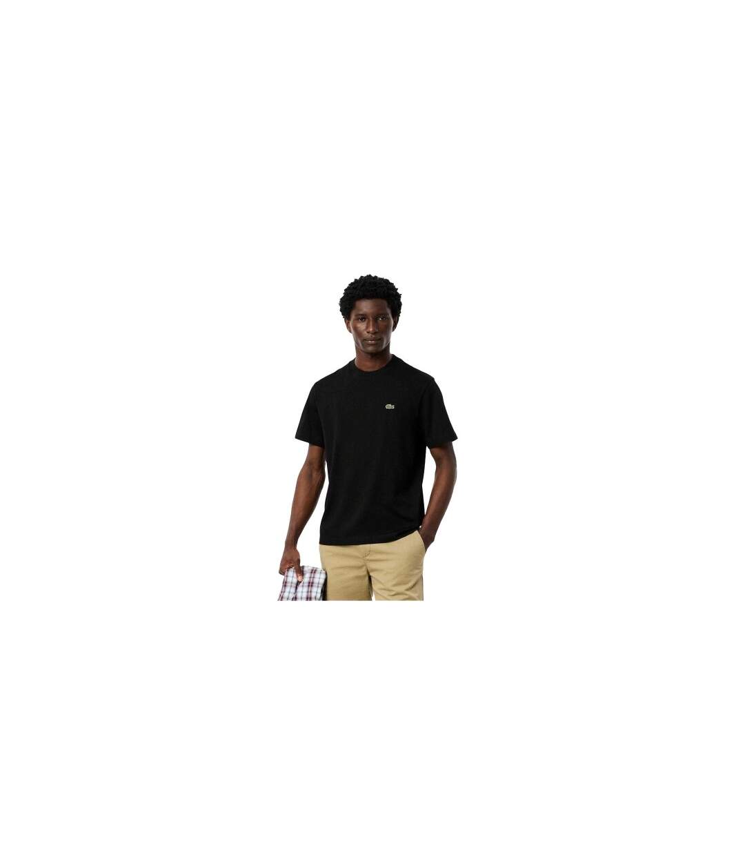 Mens Embroidered Logo T-shirt Black Lacoste-1