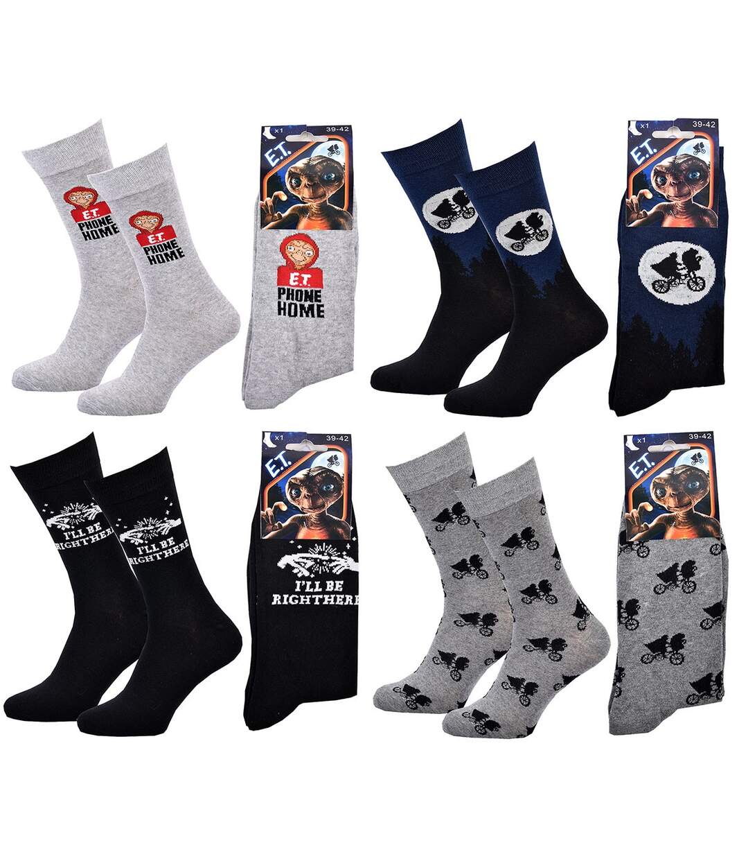 Chaussettes Pack HOMME E.T L'EXTRATERRESTRE Pack de 4 Paires 1687-3