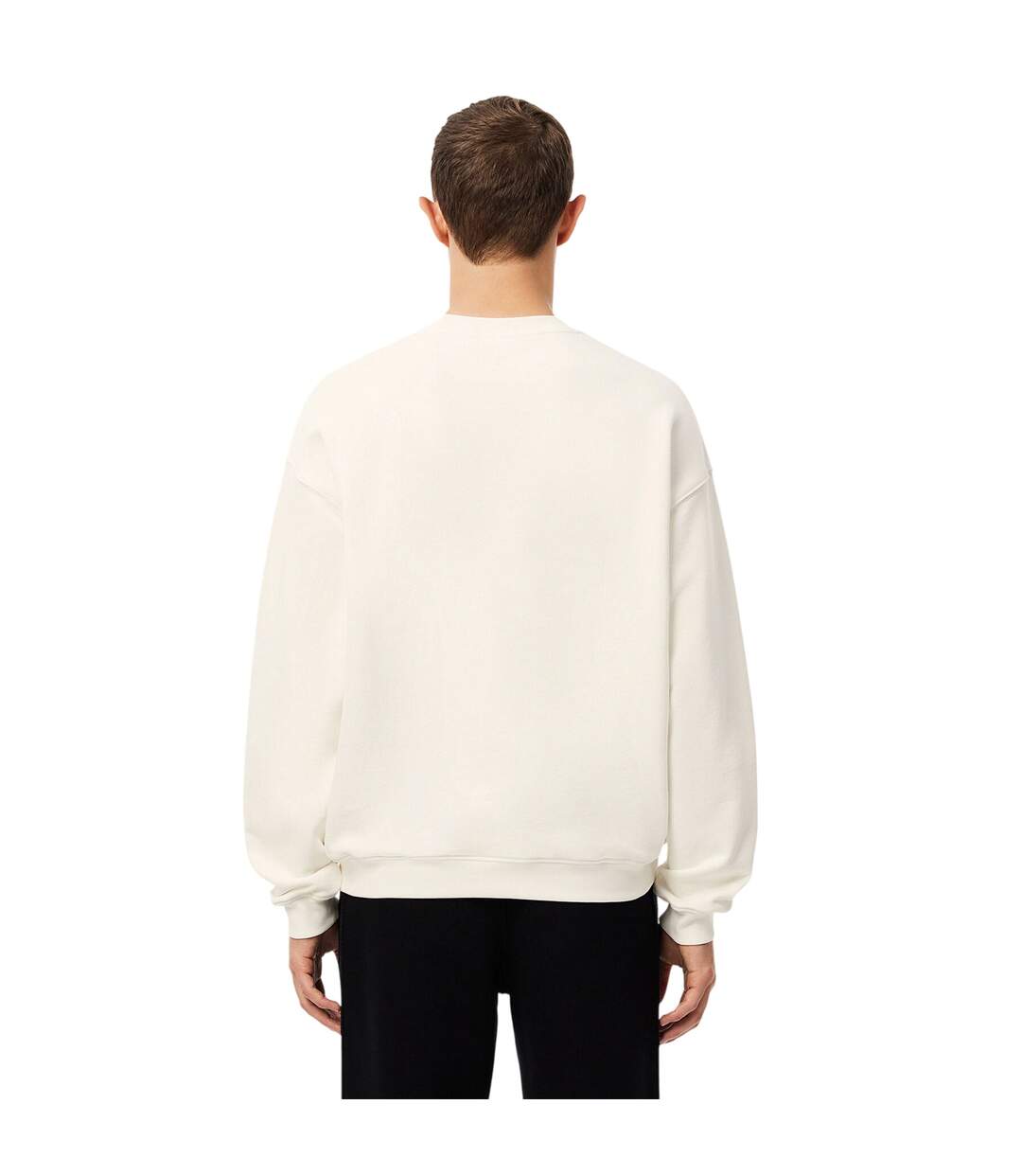 Mens Embroidered Logo Drop Shoulder Sweatshirt White Lacoste-3