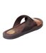 Mens webb leather sliders burnt tan Base London-2