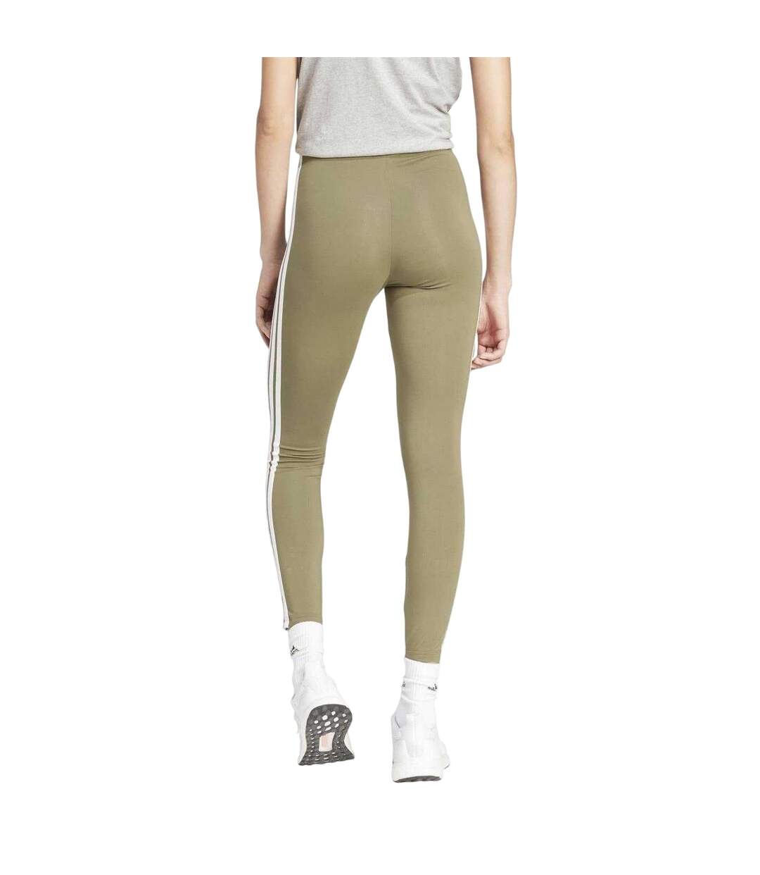 Legging Entraînement Motif/style 3 Rayures Femme Kaki Adidas-2