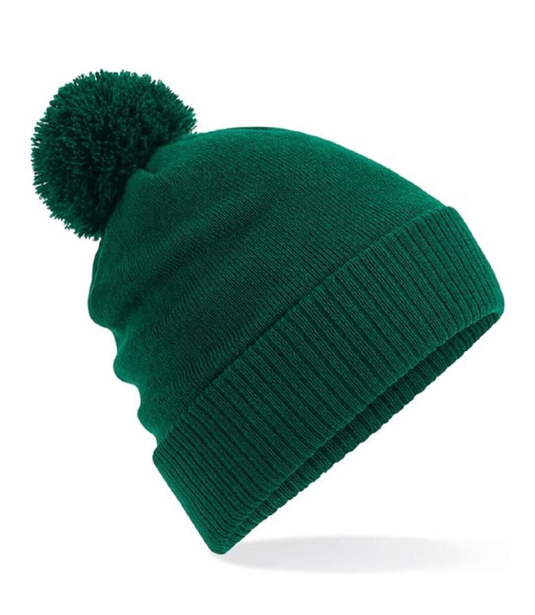 Bonnet à pompon adulte - B439 - vert bouteille