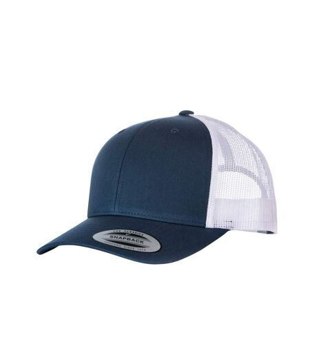 Yupoong Flexfit Retro Snapback Trucker Cap (Navy/White) - UTRW5391